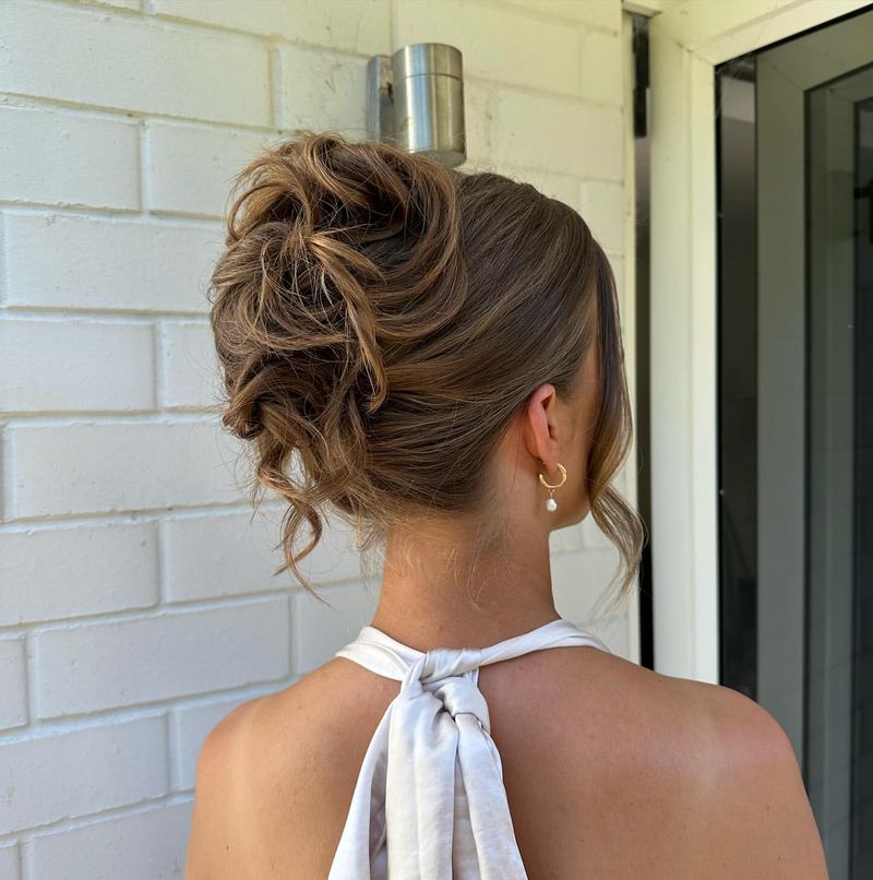 Messy Bun with Tendrils