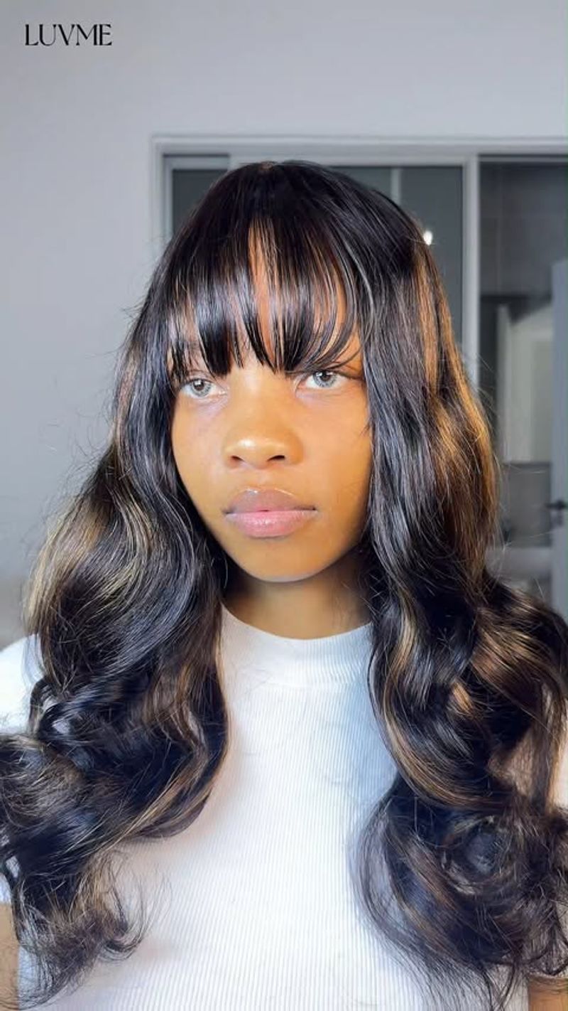 Minimal Bangs for Oval Faces