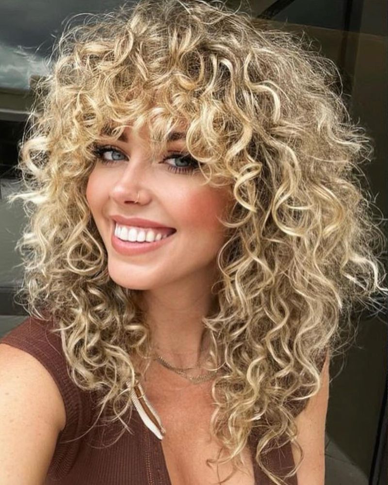 Natural Curls with Fringe