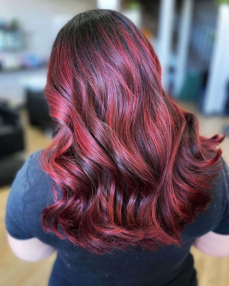 Ombre Cherry Red Curls