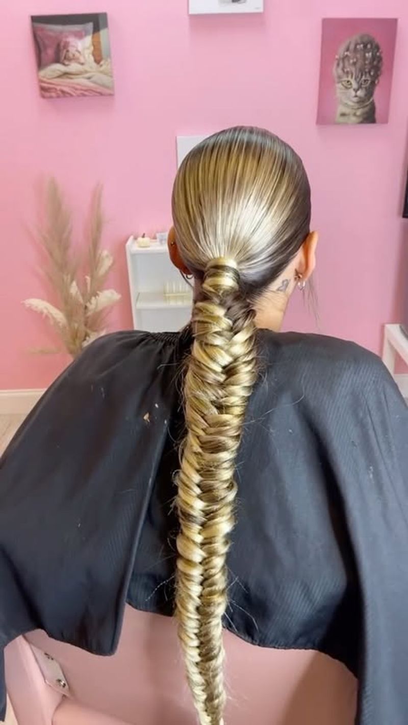 Coleta con trenza de espiga