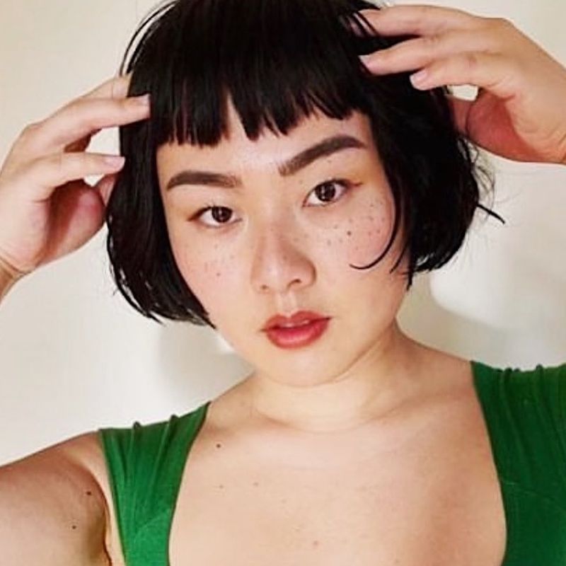 Rounded Bob with Bangs