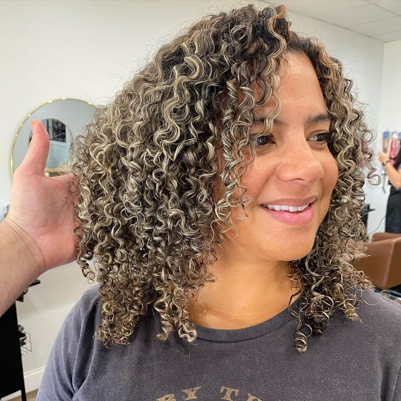 Short Curly Bob with Balayage