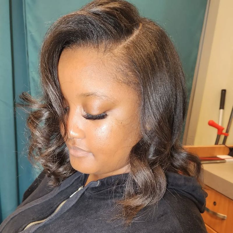 Side-Parted Wavy Lob