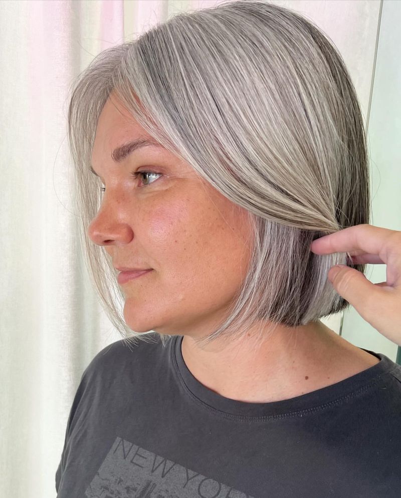 Silver Blunt Bob