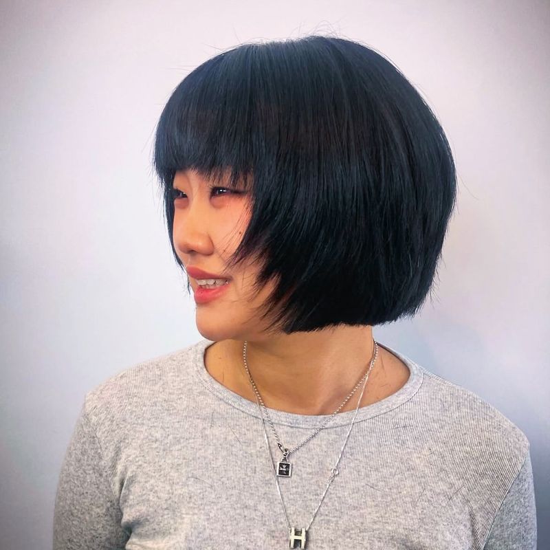 Sleek Bob with Bangs