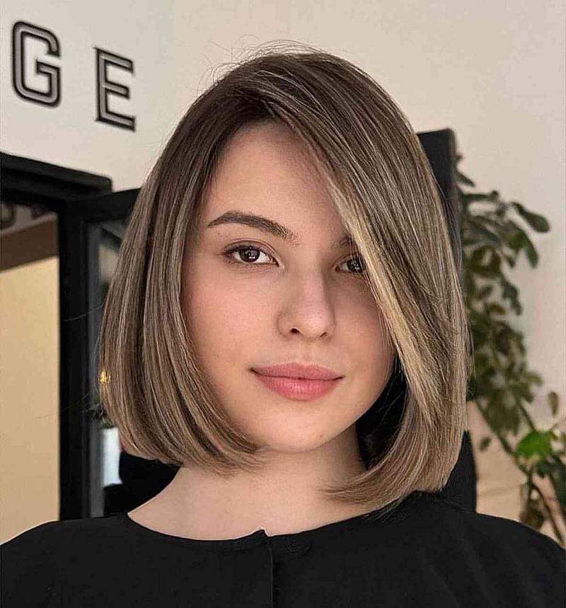 Sleek Bob with Side Part