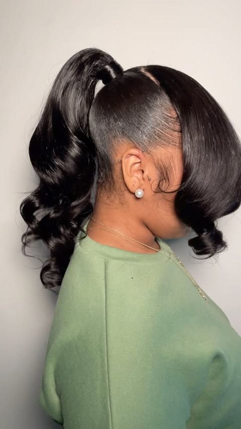 Sleek Curly Ponytail