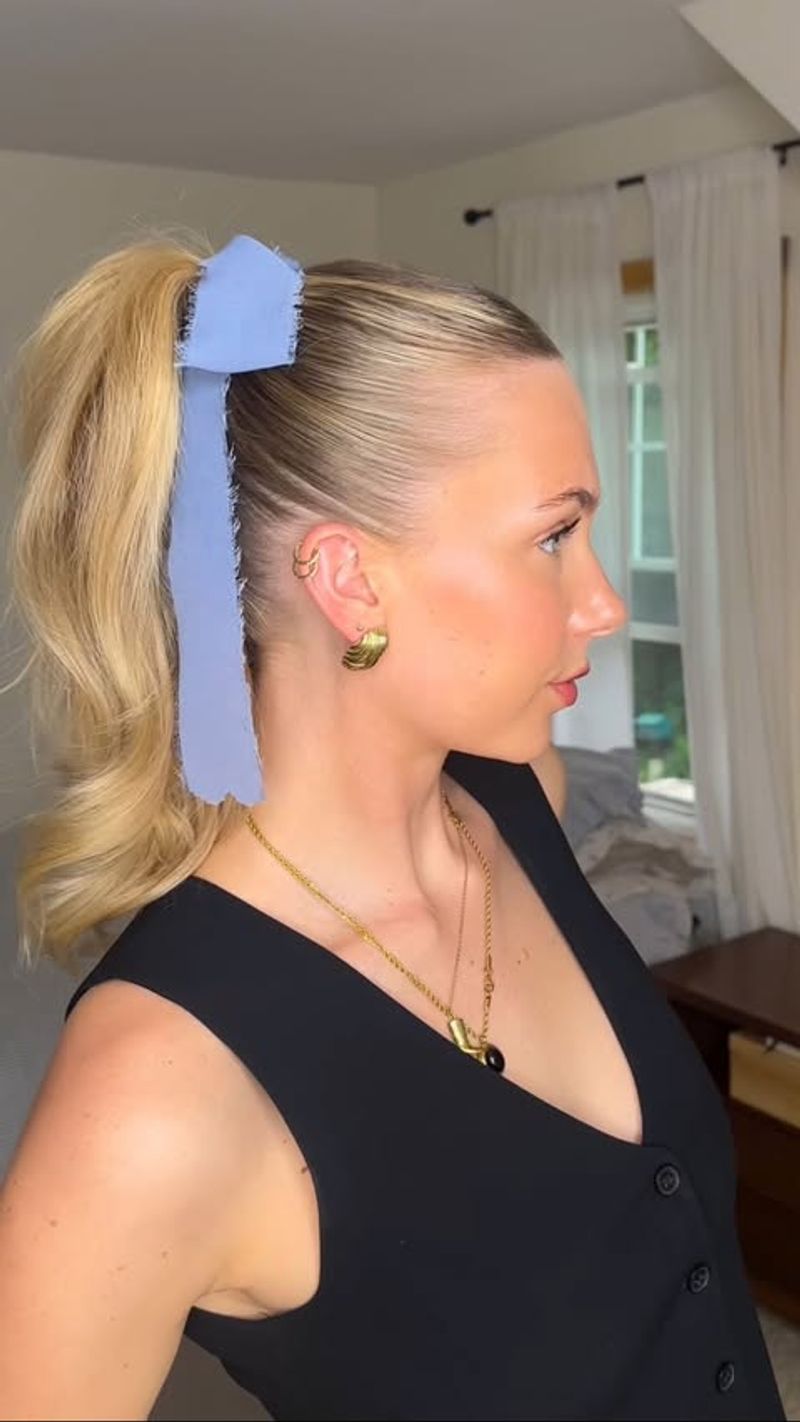 Sleek Ponytail with Ribbon