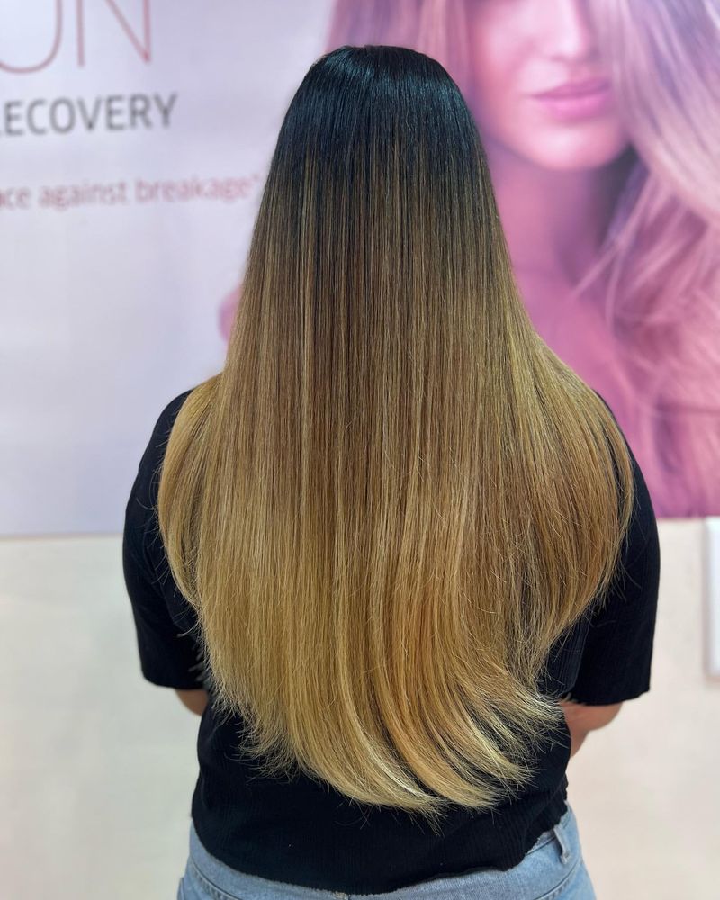 Pelo liso con ombre