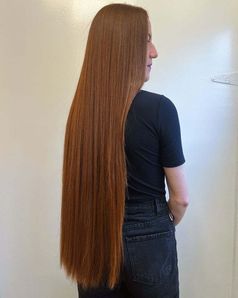 Straight, One-Length Hair