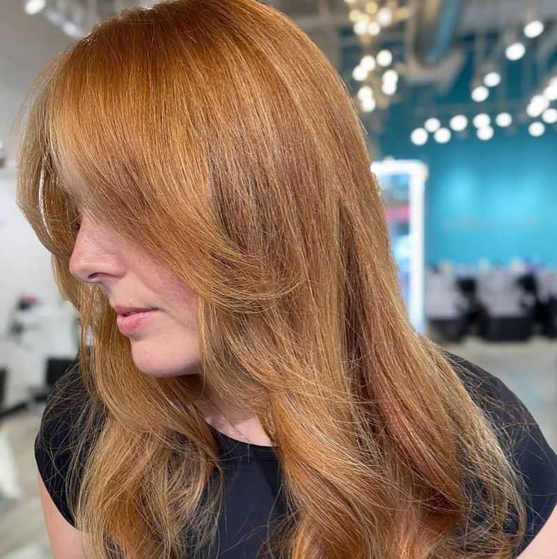 Strawberry Blonde Feathered Cut