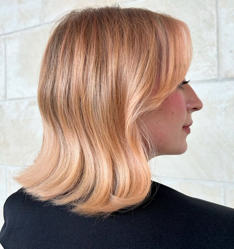 Strawberry Blonde Layered Bob