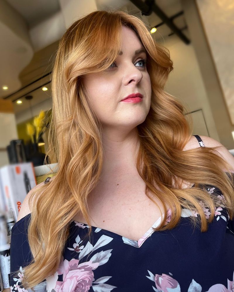 Strawberry Blonde with Beach Waves