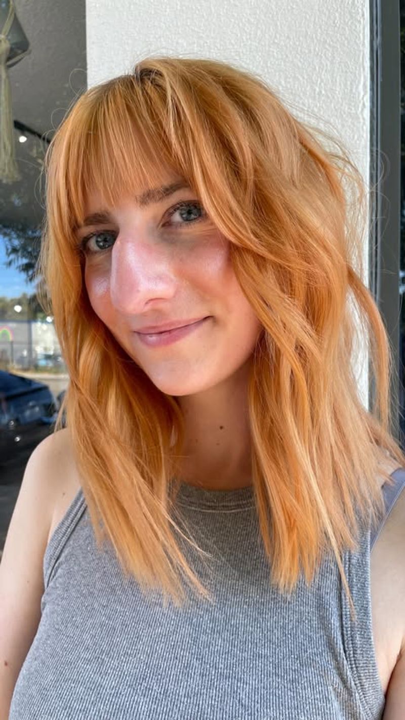 Strawberry Blonde with Blunt Cut