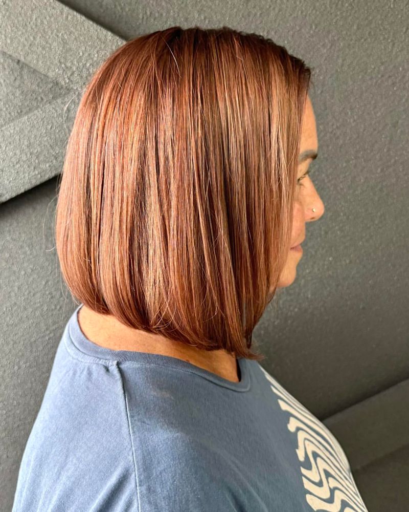 Strawberry Blonde with Sleek Bob