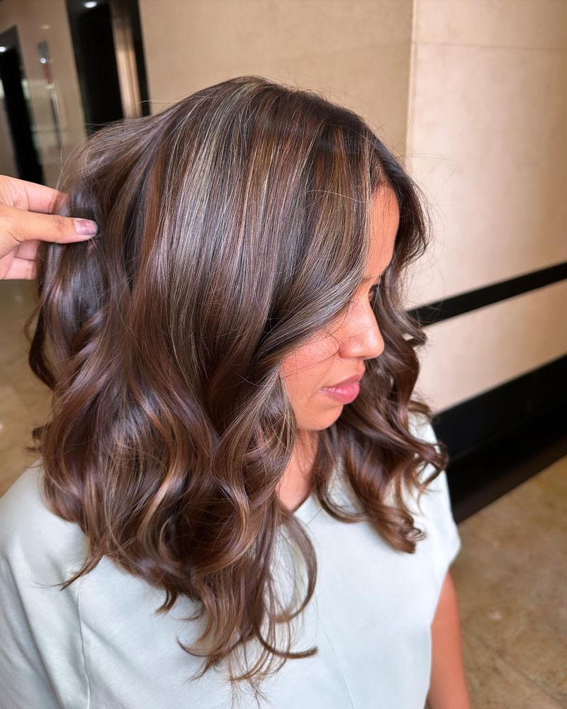 Balayage castano sottile