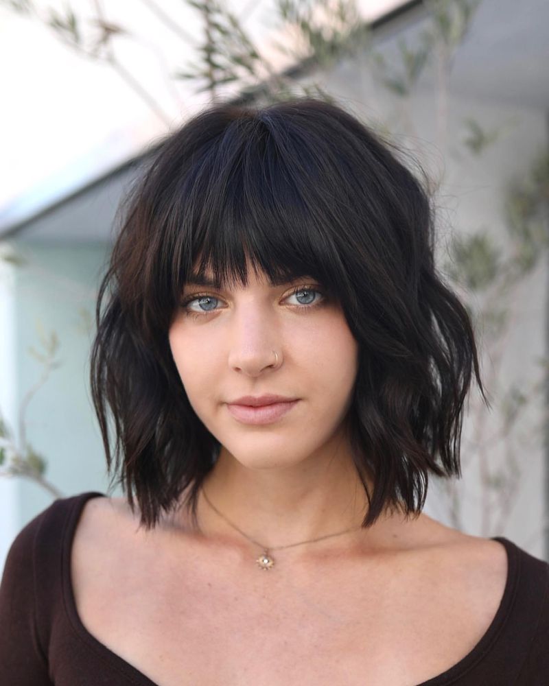 Textured Bob with Bangs