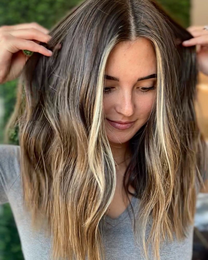 Lob texturizado com Balayage