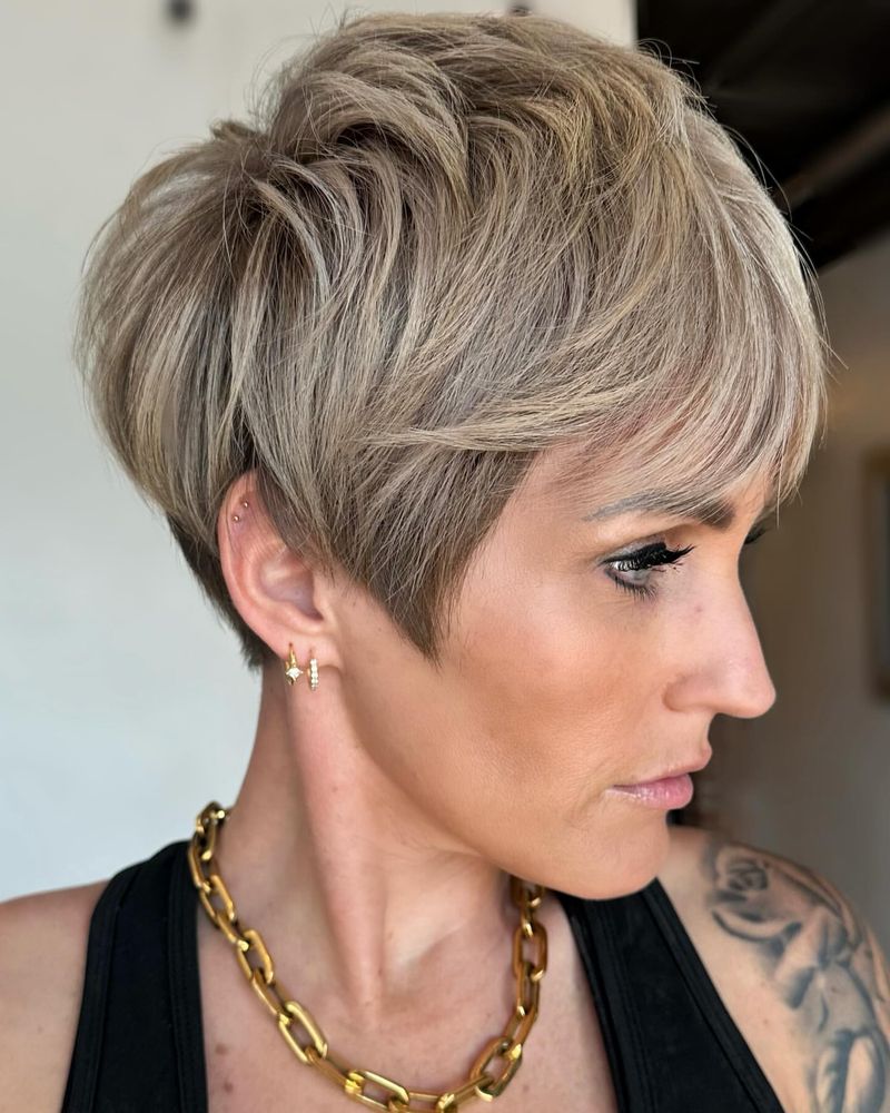 Textured Pixie for Thick Hair