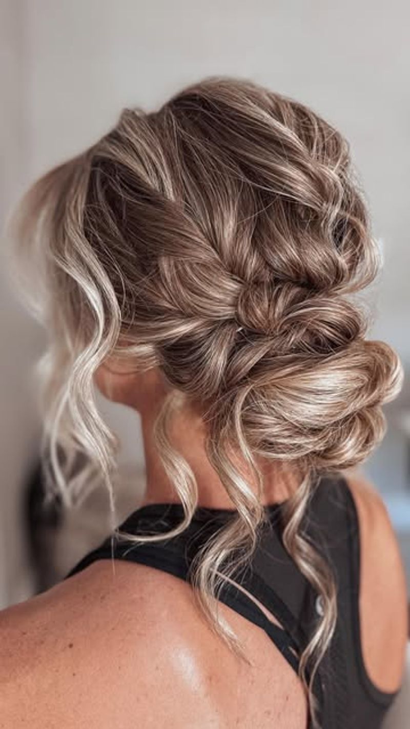 Updo romantico con riccioli sciolti