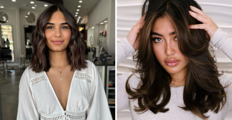 37 Mechas de chocolate para el pelo largo medio