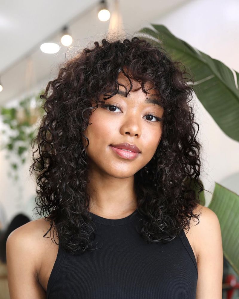 Layered Bangs for Curly Hair