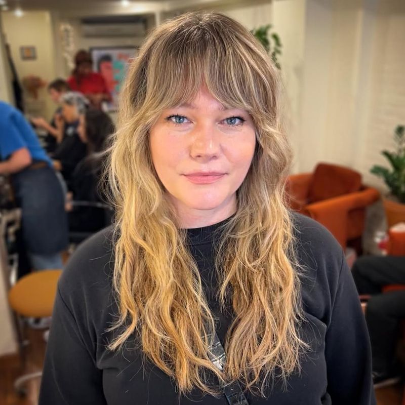 Bardot Bangs with Soft Curls