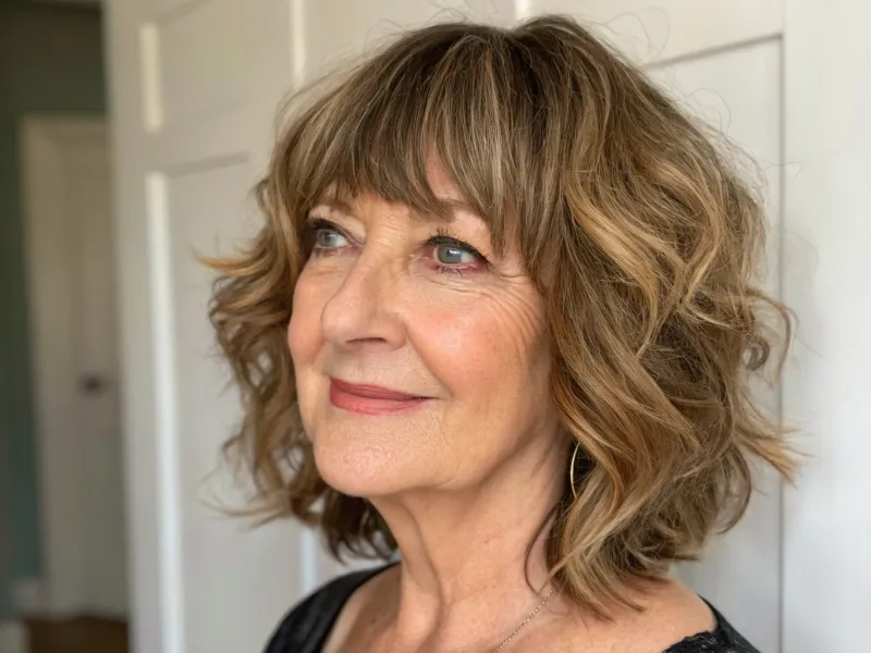 Beach Waves with Bangs