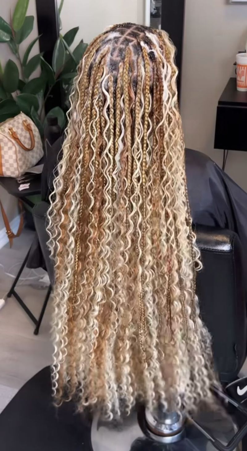 Curly Blonde Braids