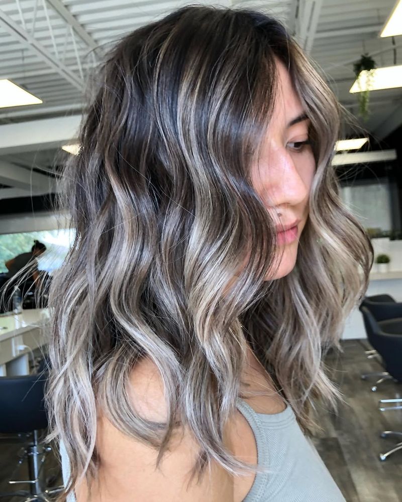 Waves with Ash Balayage