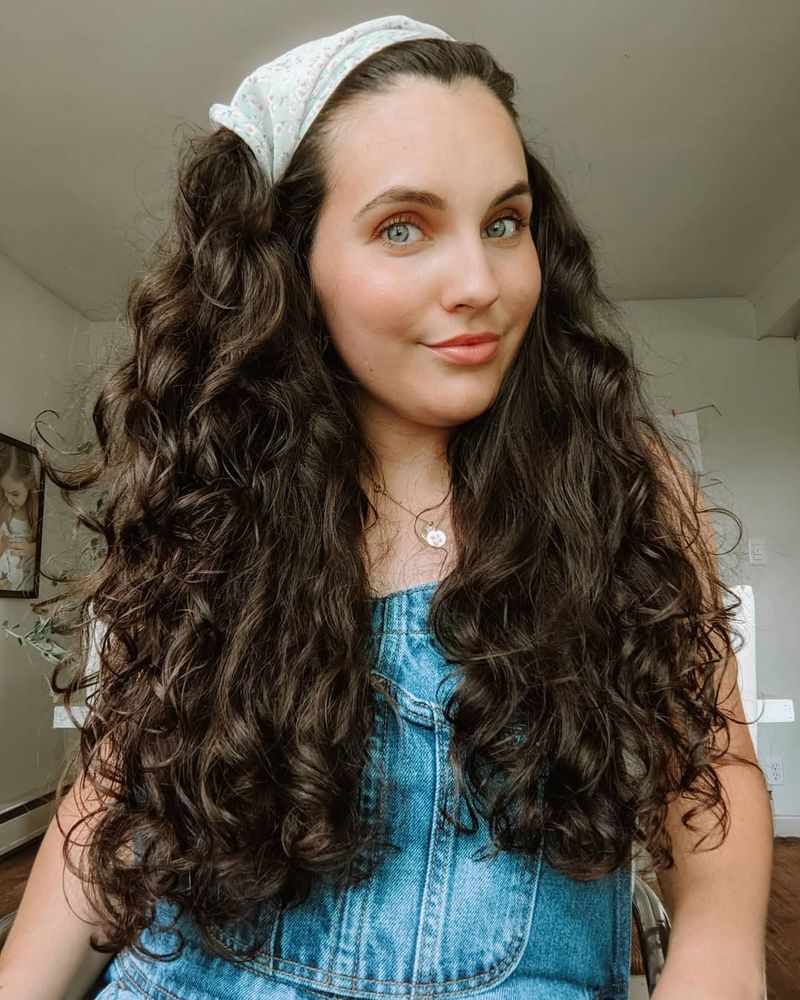 Curly Hair with Bandana