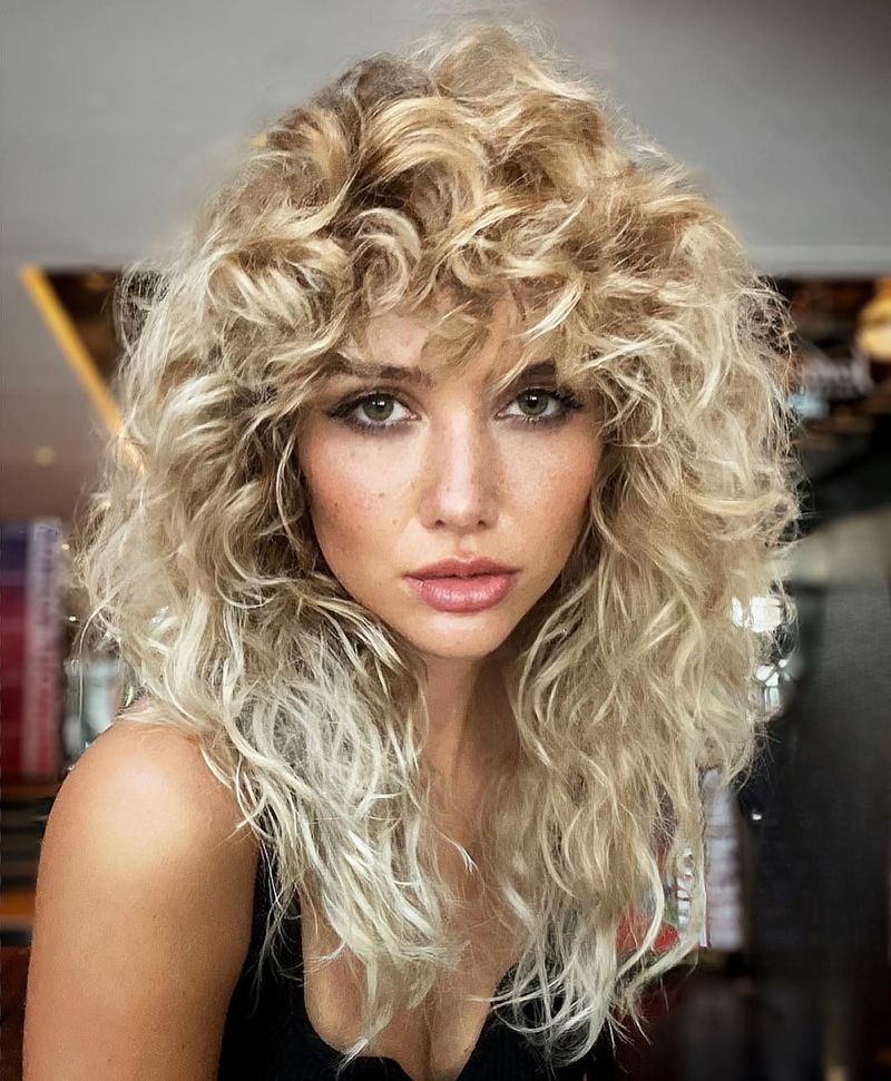 Curly Blonde Fringe