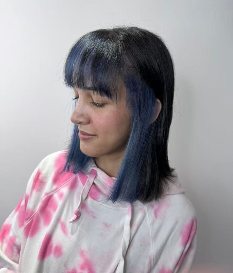 Blunt Bangs with Ombre