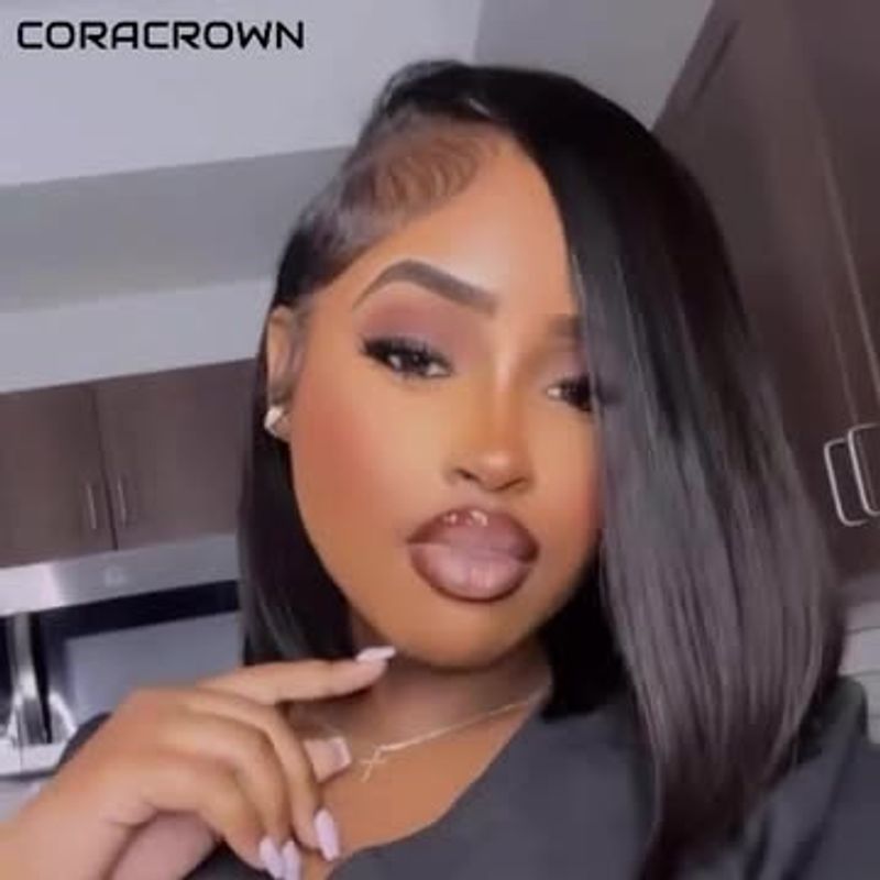 Sleek Bob with Deep Side Part