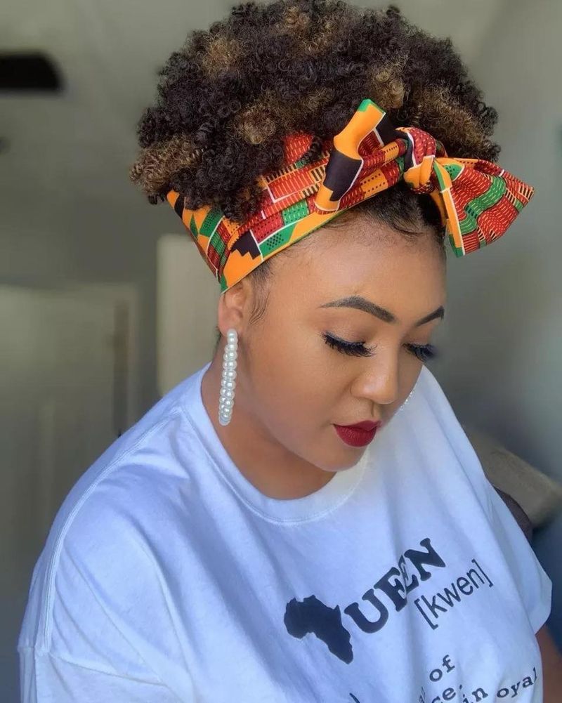 Afro with Headwrap