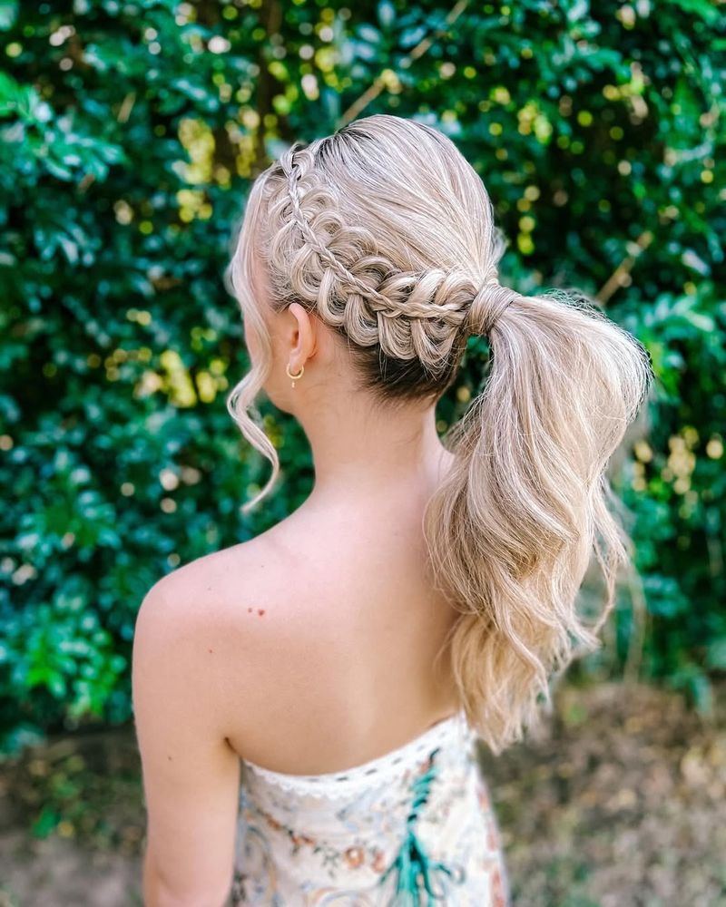 Ponytail with Braided Crown