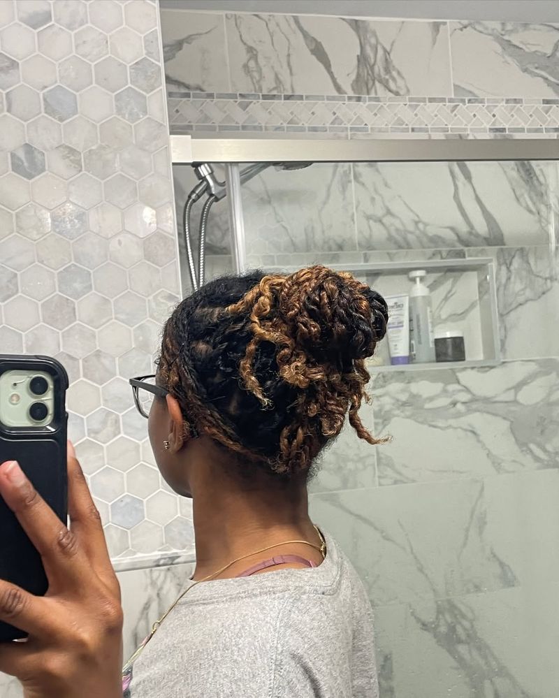 Twisted Bun with Highlights