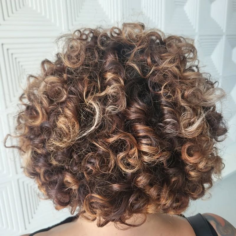 Curly Bob with Highlights