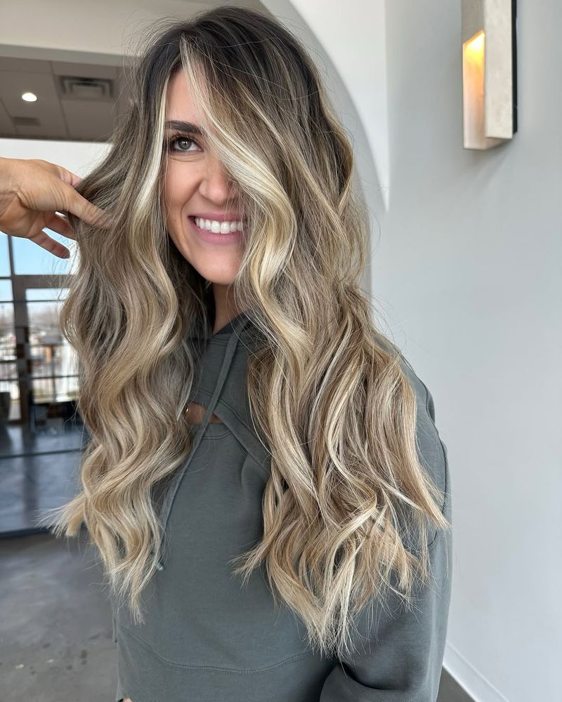 Beachy Waves with a Side Part