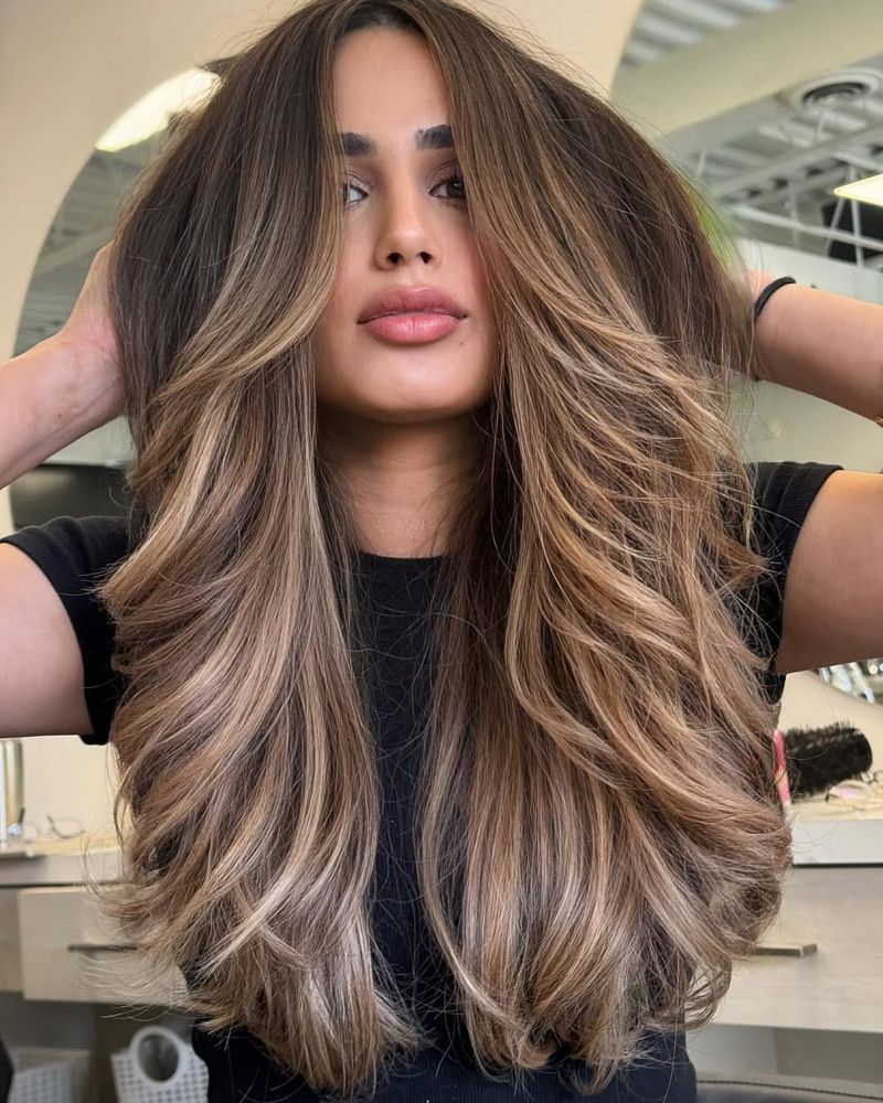 Layered Hair with Highlights