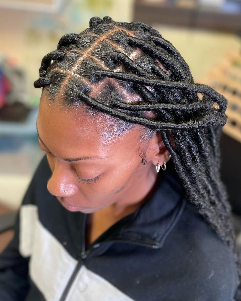 Jumbo Braids with Faux Locs