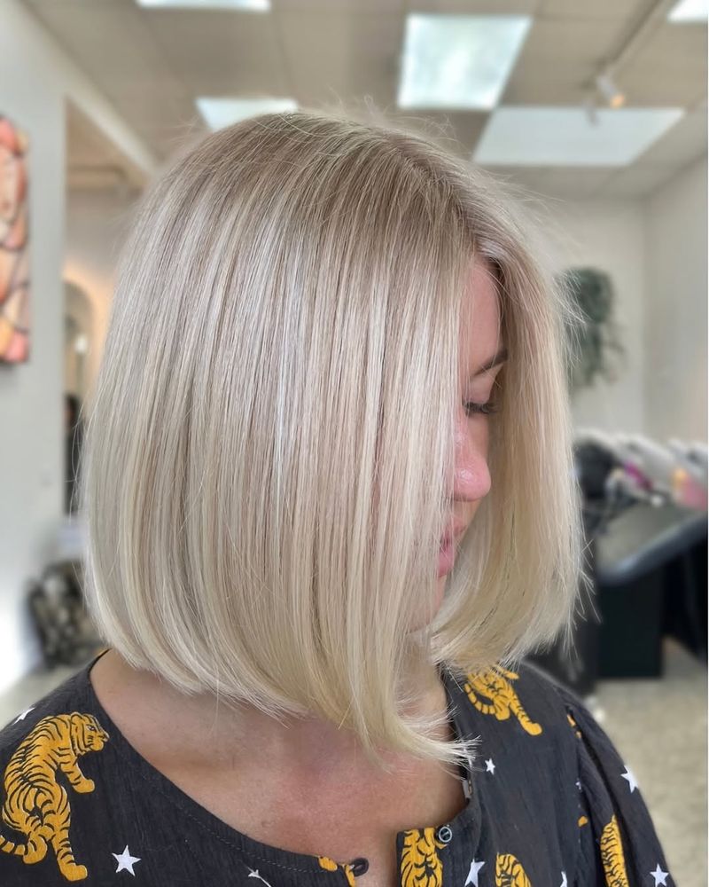 Sleek Bob with Middle Part