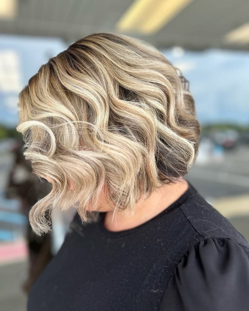 Curly Bob with Balayage