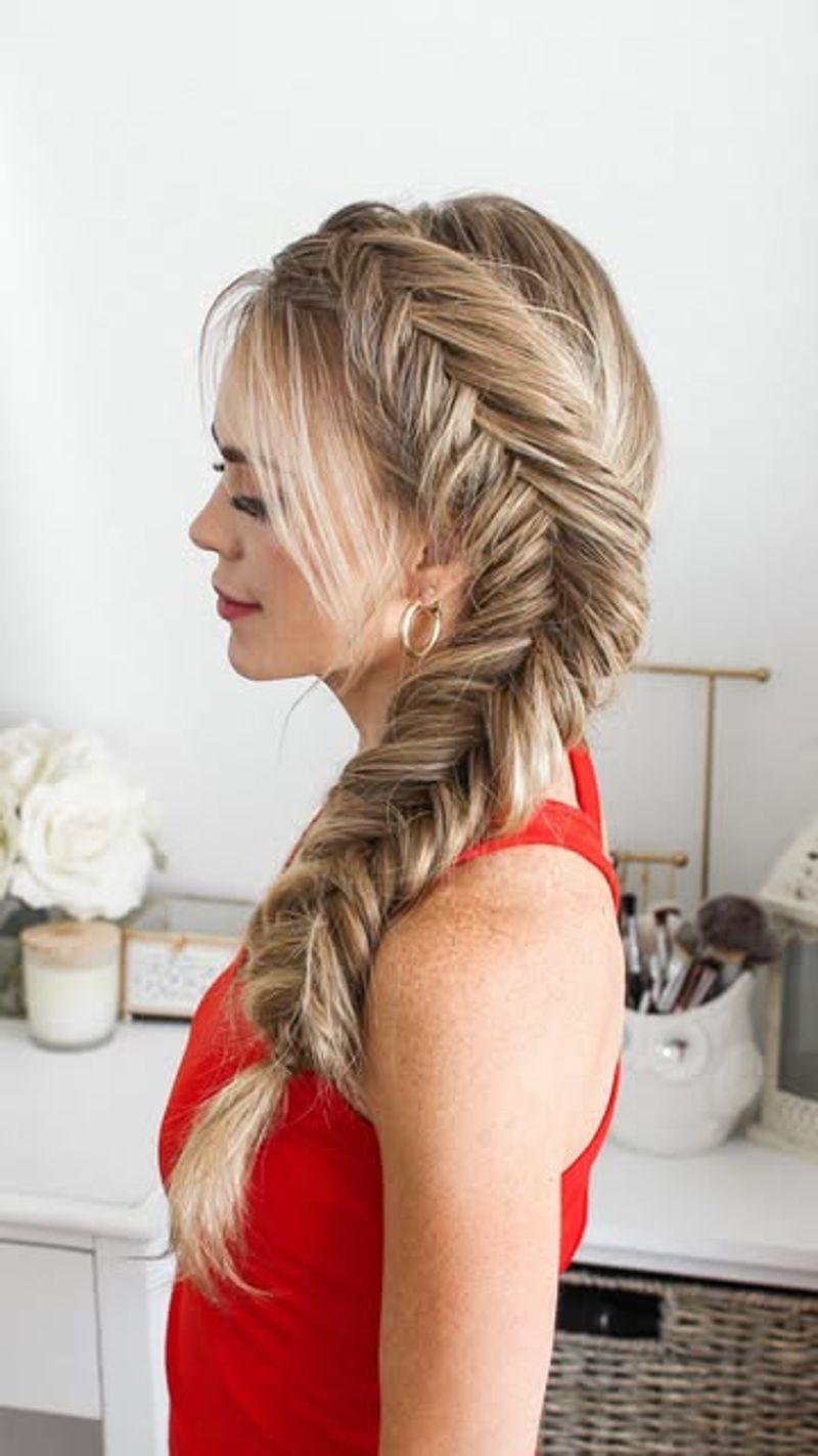 Side Swept Fishtail Braid