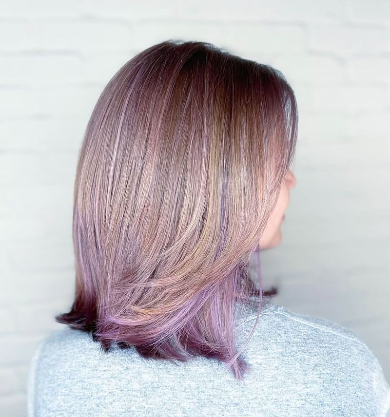 Espresso Brown with Lavender Highlights