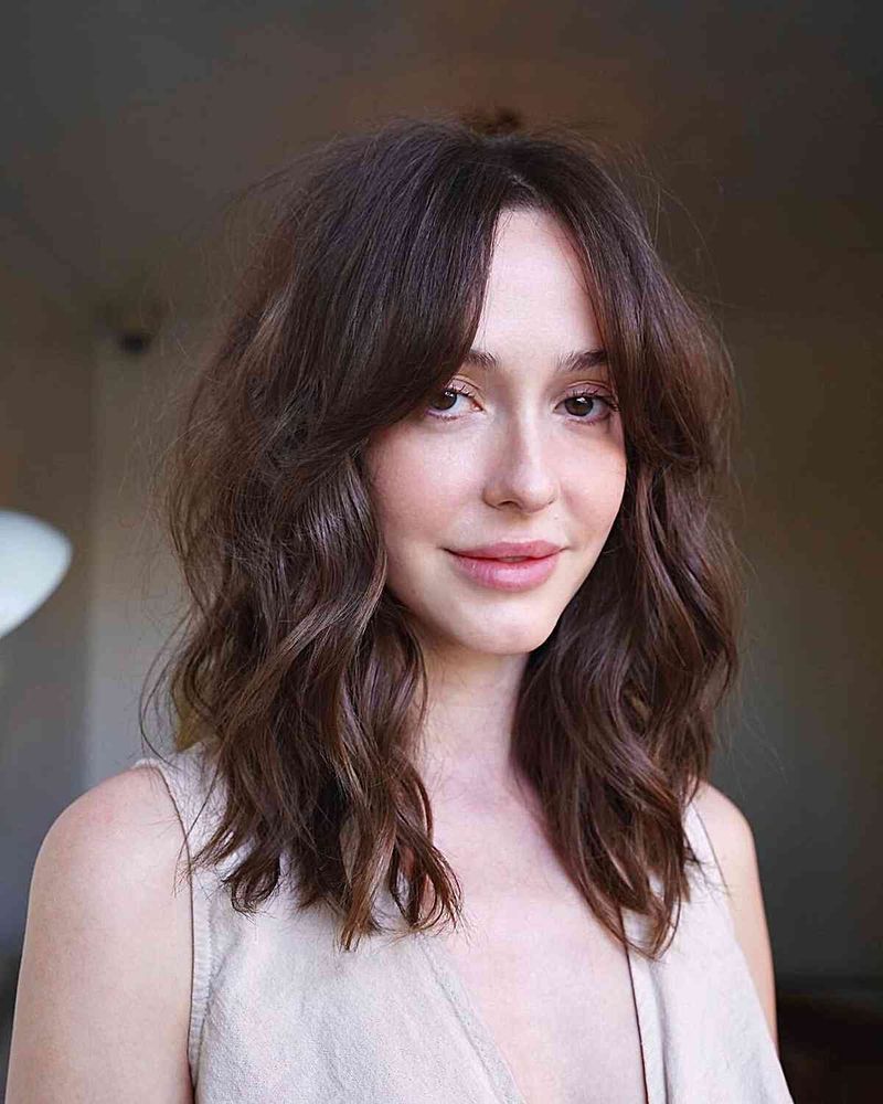 Curtain Bangs with Wavy Hair