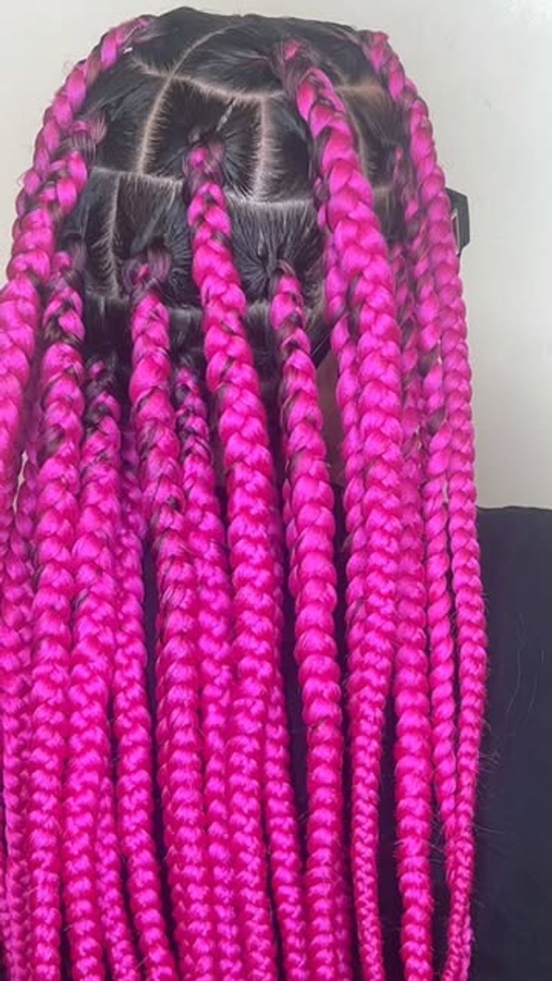 Neon Pink Jumbo Braids