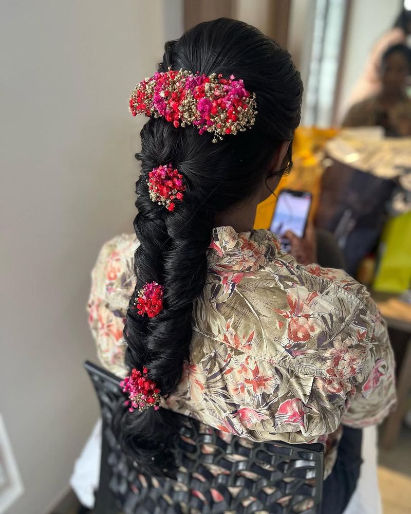 French Braid with Flowers