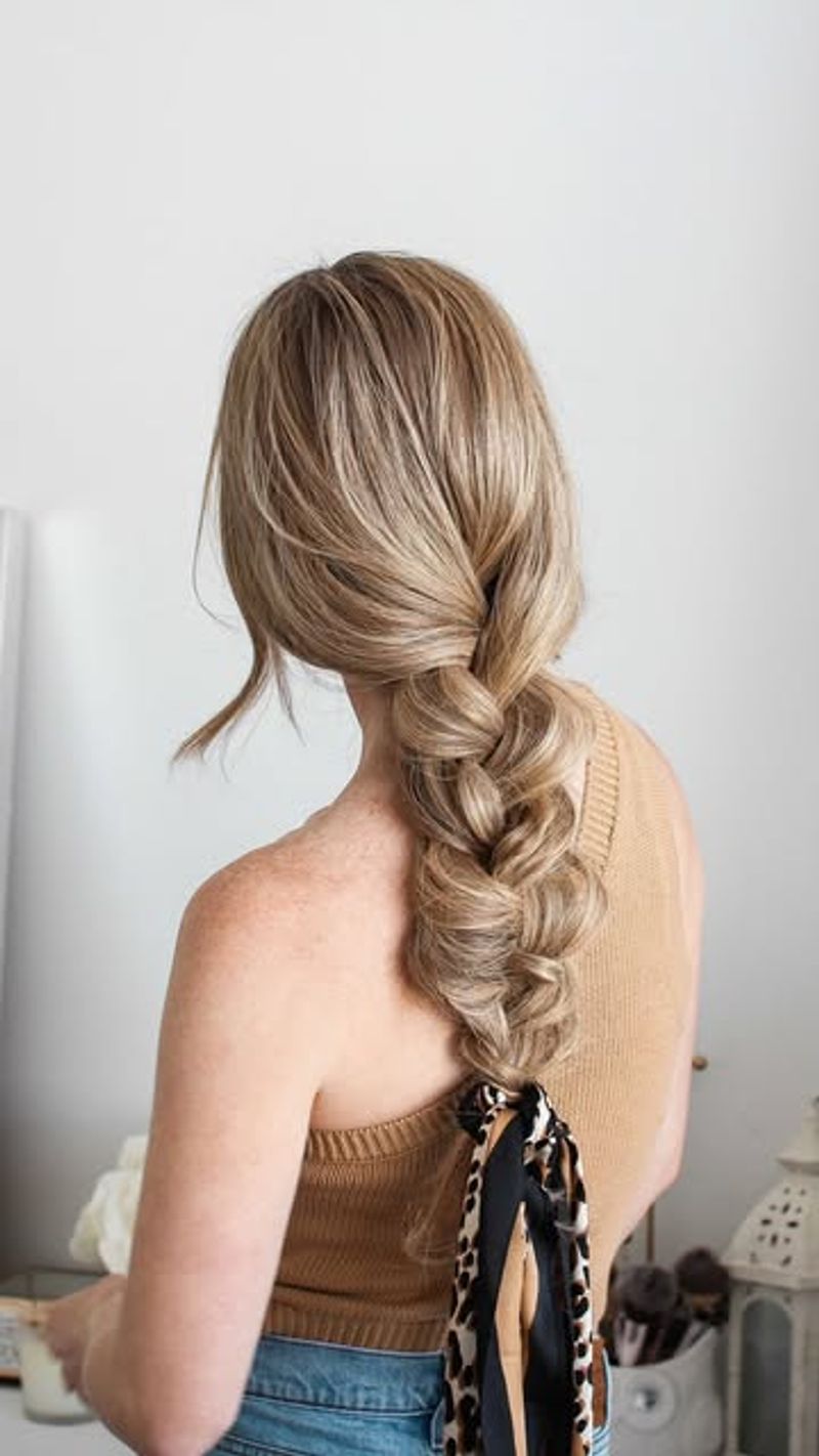 French Braid with Scarf